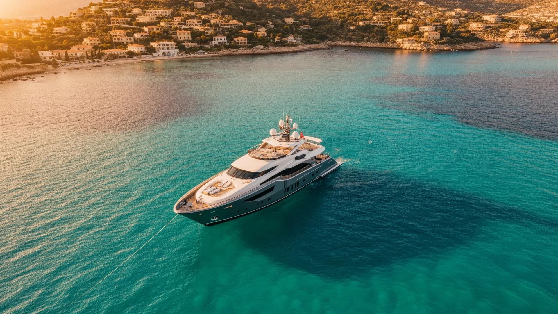 Yacht di lusso ancorato nelle acque turchesi di Capri